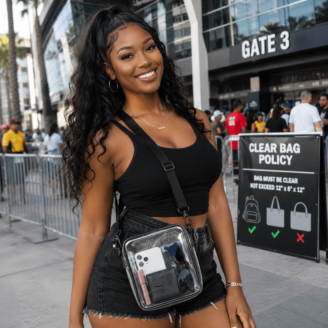 Clear Crossbody Bag, Stadium-Approved - Drive Supply